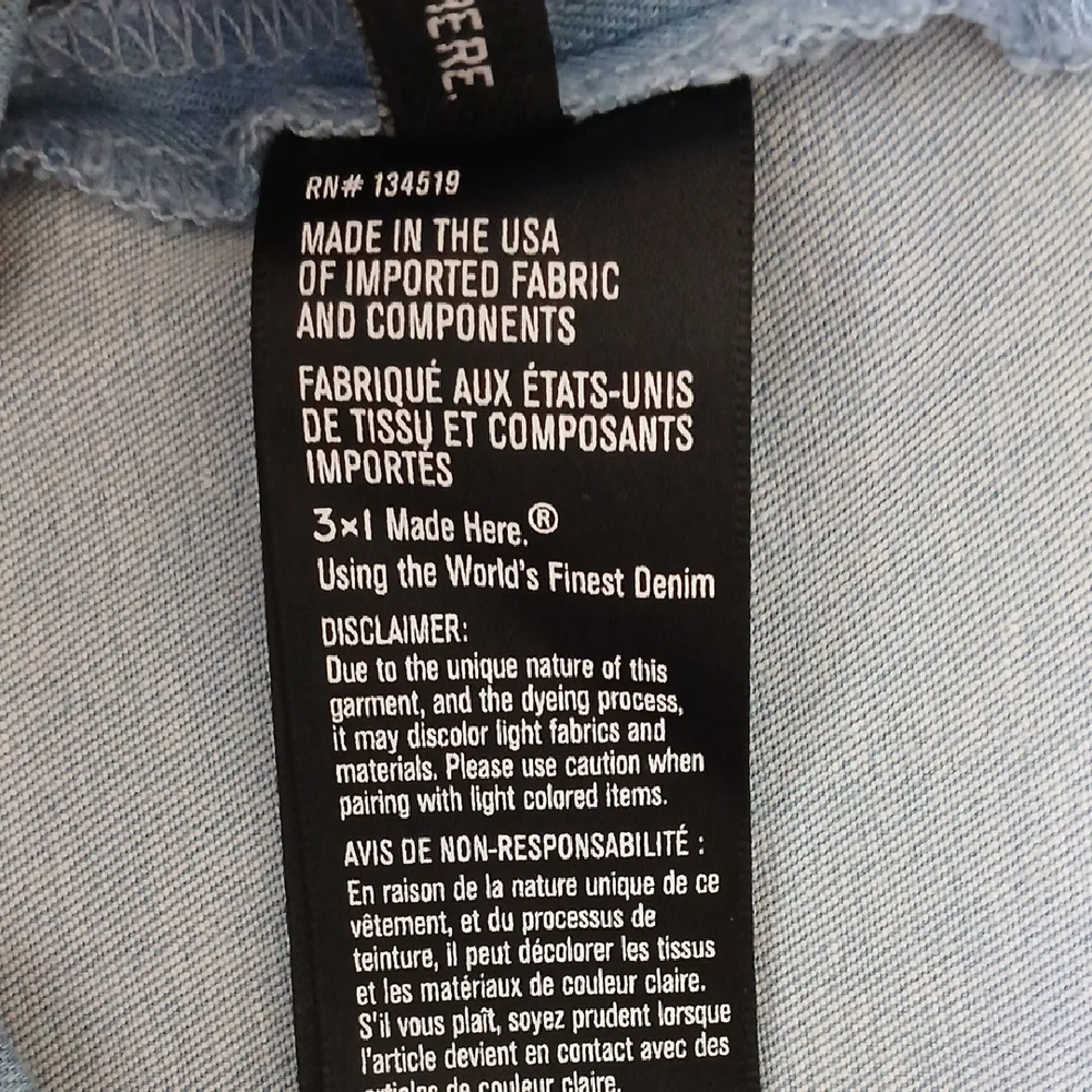 3x1 NYC Denim Off-Shoulder Blue Top Size S - Picture 7 of 8